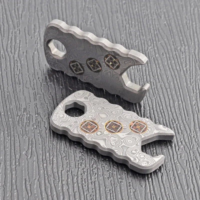EDC Damascus Steel Multi Tools Card Necklace Wrench Bottle Opener Keychain 07FC0E-D4 - KOEEK [9]