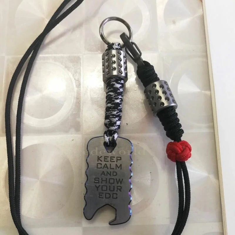 EDC Knife Tool Beads Titanium Paracord Beads Lanyard Pendant Zipper Head 07FC0E-D4 - KOEEK [7]