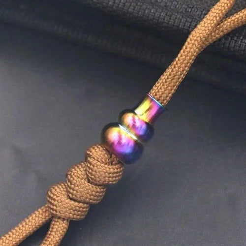 EDC Ornaments TC4 Titanium Outdoor Key Parachute Cord DIY Tool Lanyard Bead Toy 07FC0E-D4 - KOEEK [1]