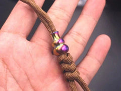 EDC Ornaments TC4 Titanium Outdoor Key Parachute Cord DIY Tool Lanyard Bead Toy 07FC0E-D4 - KOEEK [3]