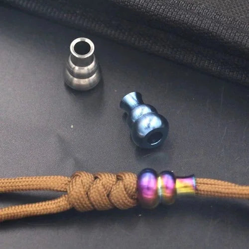 EDC Ornaments TC4 Titanium Outdoor Key Parachute Cord DIY Tool Lanyard Bead Toy 07FC0E-D4 - KOEEK [5]