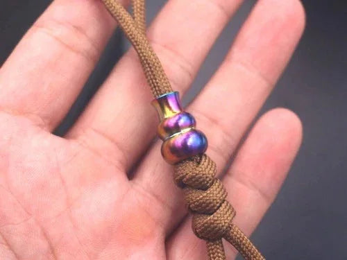 EDC Ornaments TC4 Titanium Outdoor Key Parachute Cord DIY Tool Lanyard Bead Toy 07FC0E-D4 - KOEEK [6]
