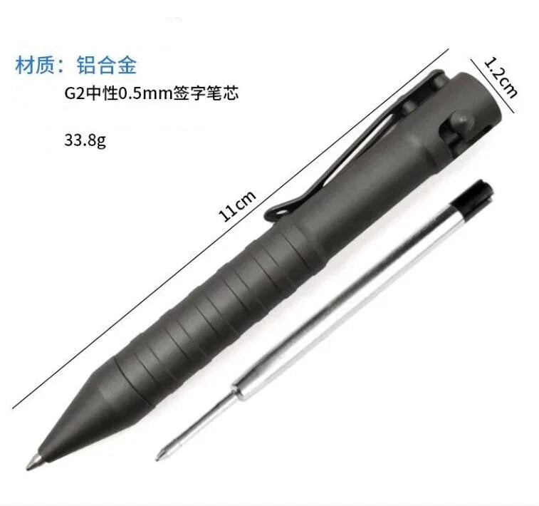 EDC Portable Pocket Outdoors Pen Solid TC4 Titanium Alloy Bolt Action Ball Pen 07FC0E-D4 - KOEEK [9]