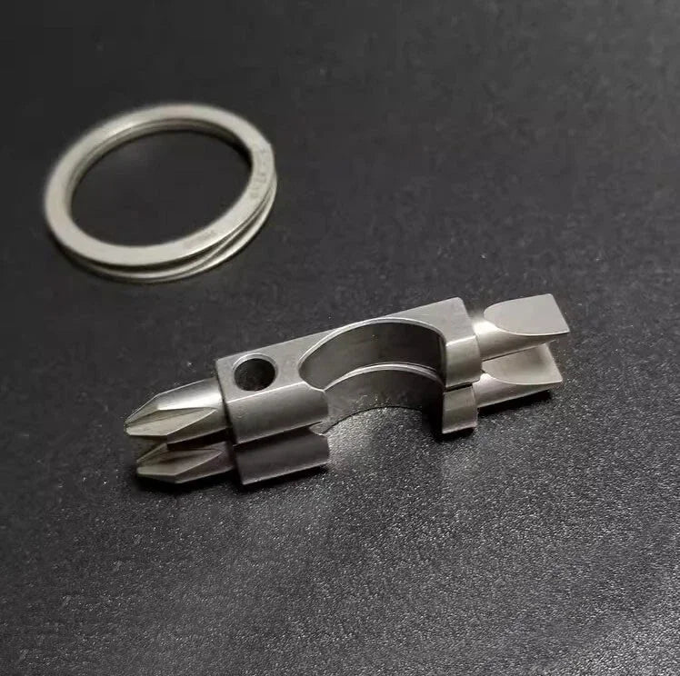 EDC Portable Titanium Multi Tools Bottle Opener Bolt Driver Screwdriver Keychain 07FC0E-D4 - KOEEK [5]