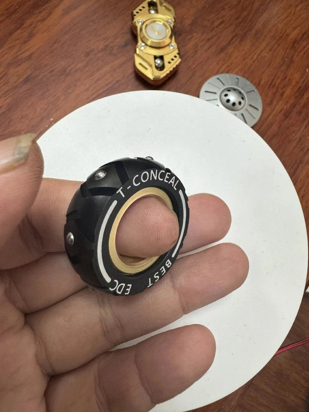 EDC Sliders Fidget Spinner Rings Toys Stress Relief Metal Rough Ratchet 07FC0E-D4 - KOEEK [2]