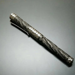 EDC Swirl Solid Titanium Carbon Fiber Tactical Ball-Point Business Signature Pen 07FC0E-D4 - KOEEK [1]