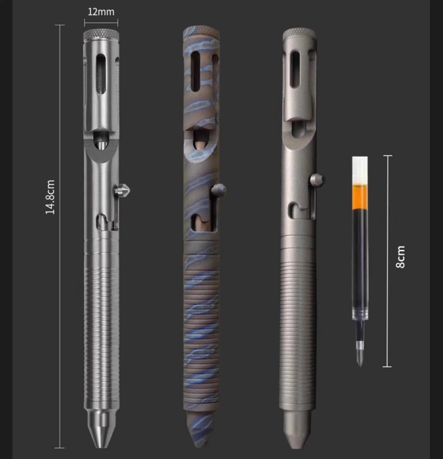 EDC TC4 Titanium Alloy Signature Pen Pocket Multi-purpose Tool Ballpoint Pen 07FC0E-D4 - KOEEK [4]