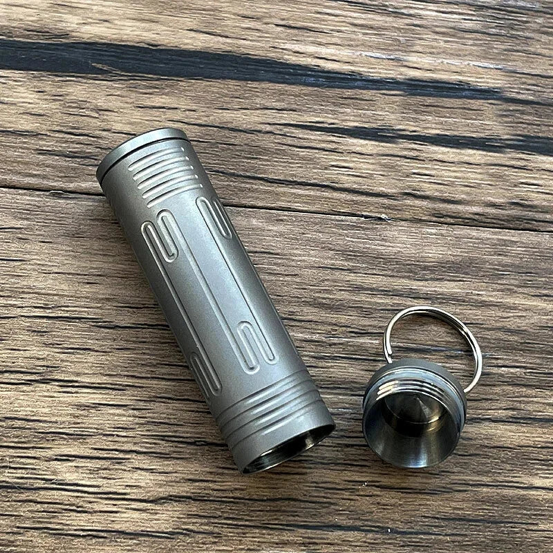 EDC TC4 Titanium Keychain Waterproof Box Outdoor Outdoor Sealed Medicine Bottle 07FC0E-D4 - KOEEK [5]