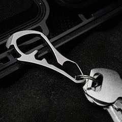 EDC Titanium Alloy Keychain Carabiner Waist Fast Hanging Buckle with Key Ring 07FC0E-D4 - KOEEK [2]