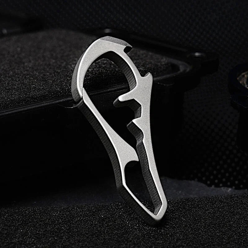 EDC Titanium Alloy Keychain Carabiner Waist Fast Hanging Buckle with Key Ring 07FC0E-D4 - KOEEK [3]