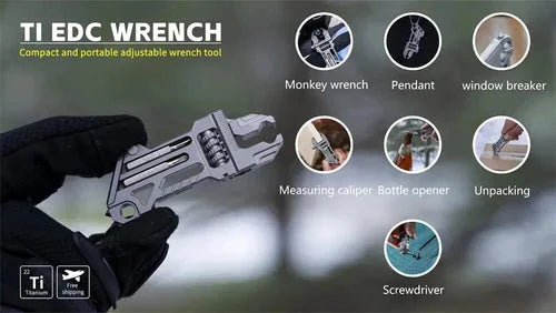 EDC Titanium Alloy Mini Adjustable Spanner Wrench Portable Repair Tools 07FC0E-D4 - KOEEK [11]