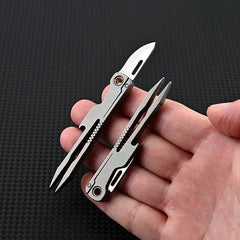 EDC Titanium Alloy Multi Tools Tweezers Opener Pocket Outdoor Folding Knife 07FC0E-D4 - KOEEK [3]