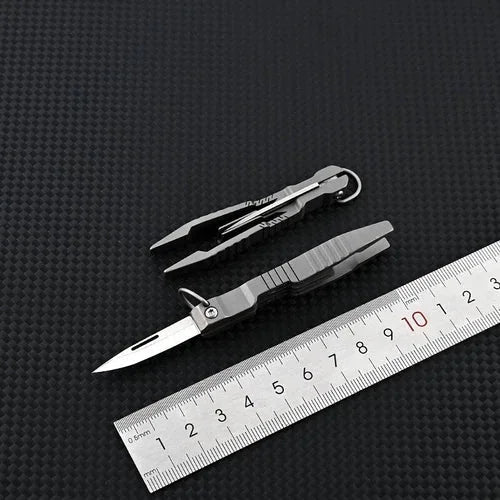 EDC Titanium Alloy Multi Tools Tweezers Opener Pocket Outdoor Folding Knife 07FC0E-D4 - KOEEK [7]