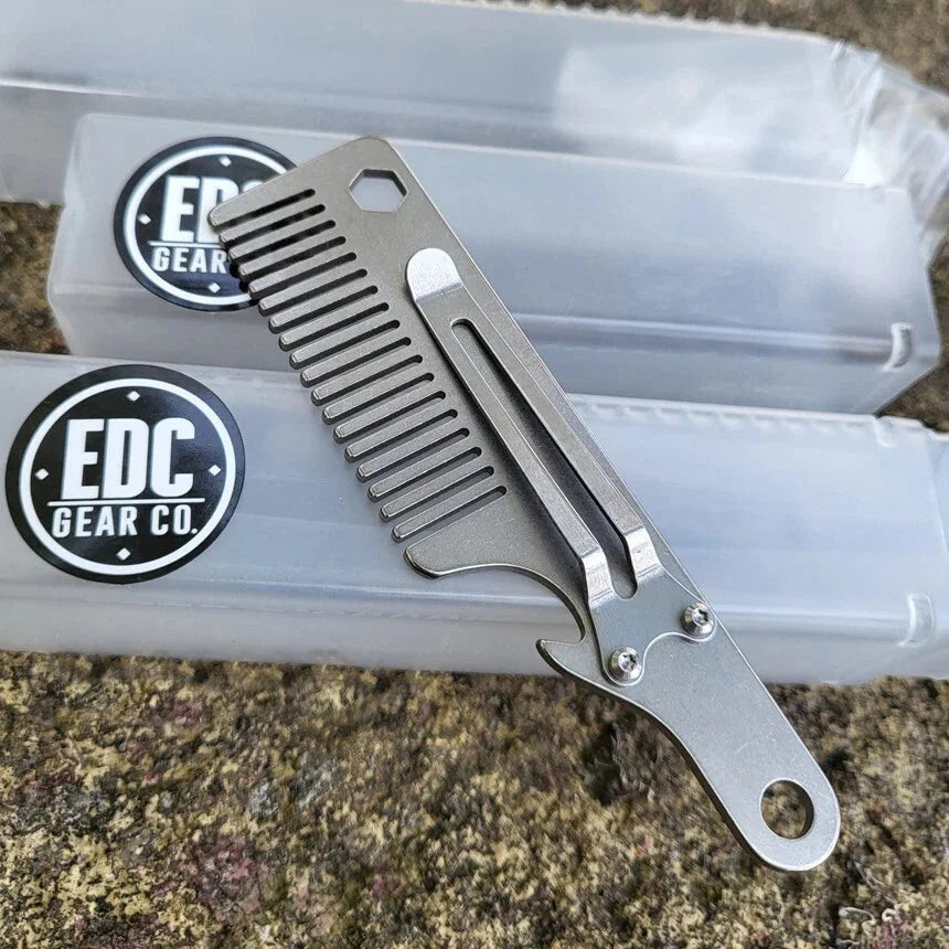 EDC Titanium Alloy Multifunction Tool Men Comb Hair And Beard Pocket Tools Gift 07FC0E-D4 - KOEEK [1]