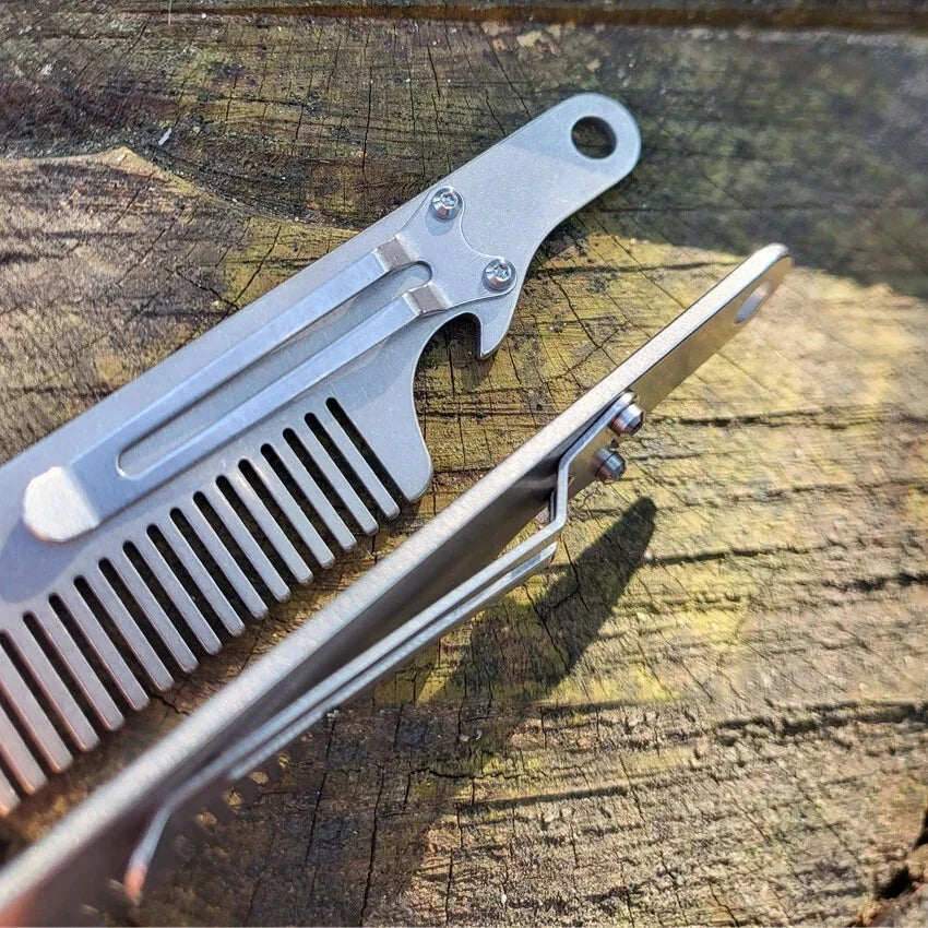 EDC Titanium Alloy Multifunction Tool Men Comb Hair And Beard Pocket Tools Gift 07FC0E-D4 - KOEEK [6]