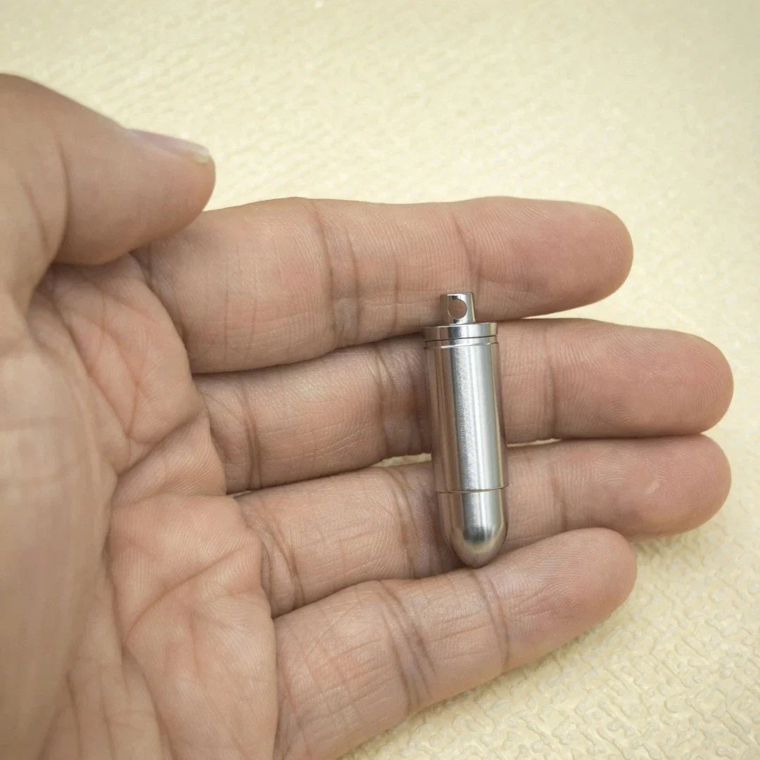 EDC Titanium Alloy Pill Case Container Portable Waterproof Box Keychain Pendant 07FC0E-D4 - KOEEK [10]