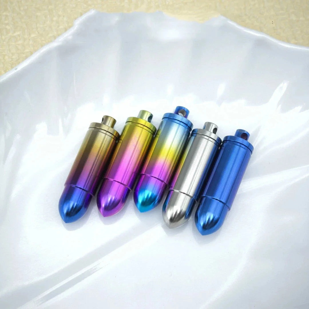 EDC Titanium Alloy Pill Case Container Portable Waterproof Box Keychain Pendant 07FC0E-D4 - KOEEK [3]