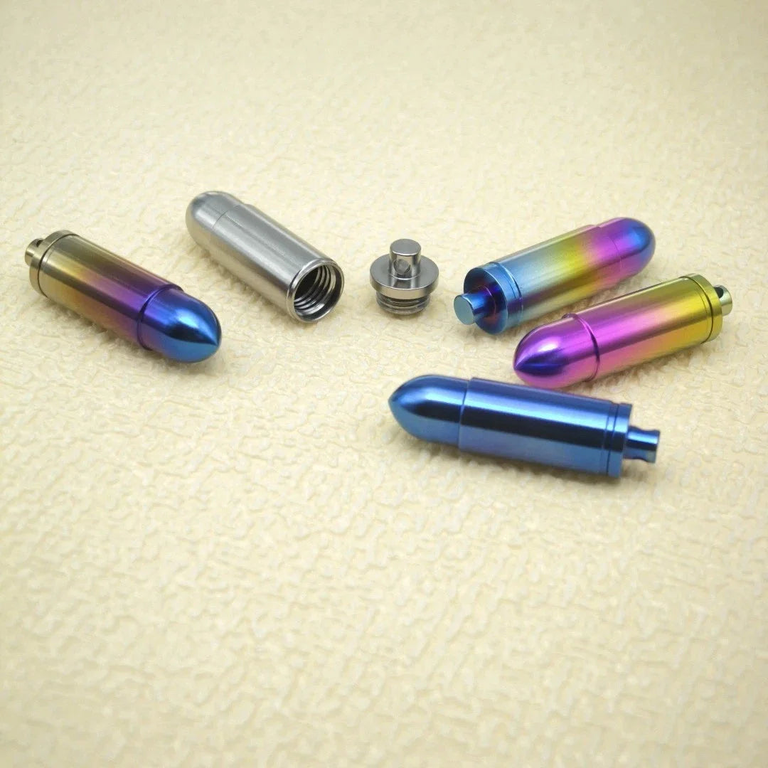 EDC Titanium Alloy Pill Case Container Portable Waterproof Box Keychain Pendant 07FC0E-D4 - KOEEK [4]