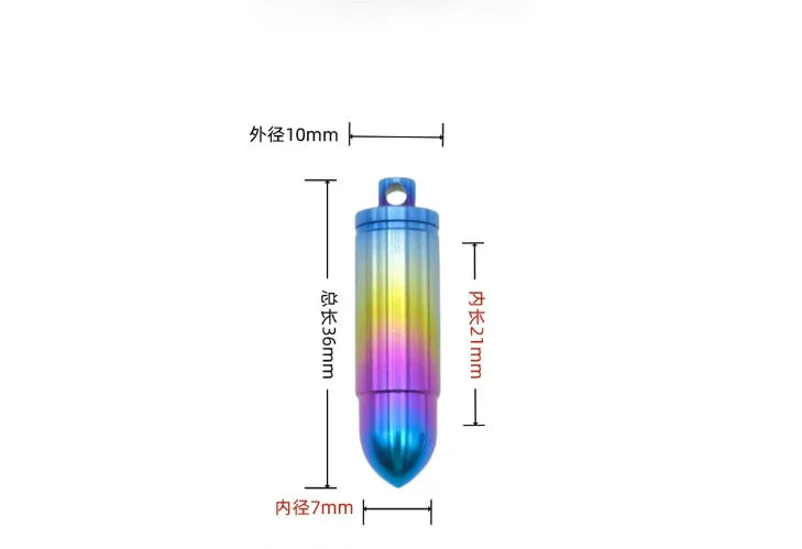 EDC Titanium Alloy Pill Case Container Portable Waterproof Box Keychain Pendant 07FC0E-D4 - KOEEK [5]