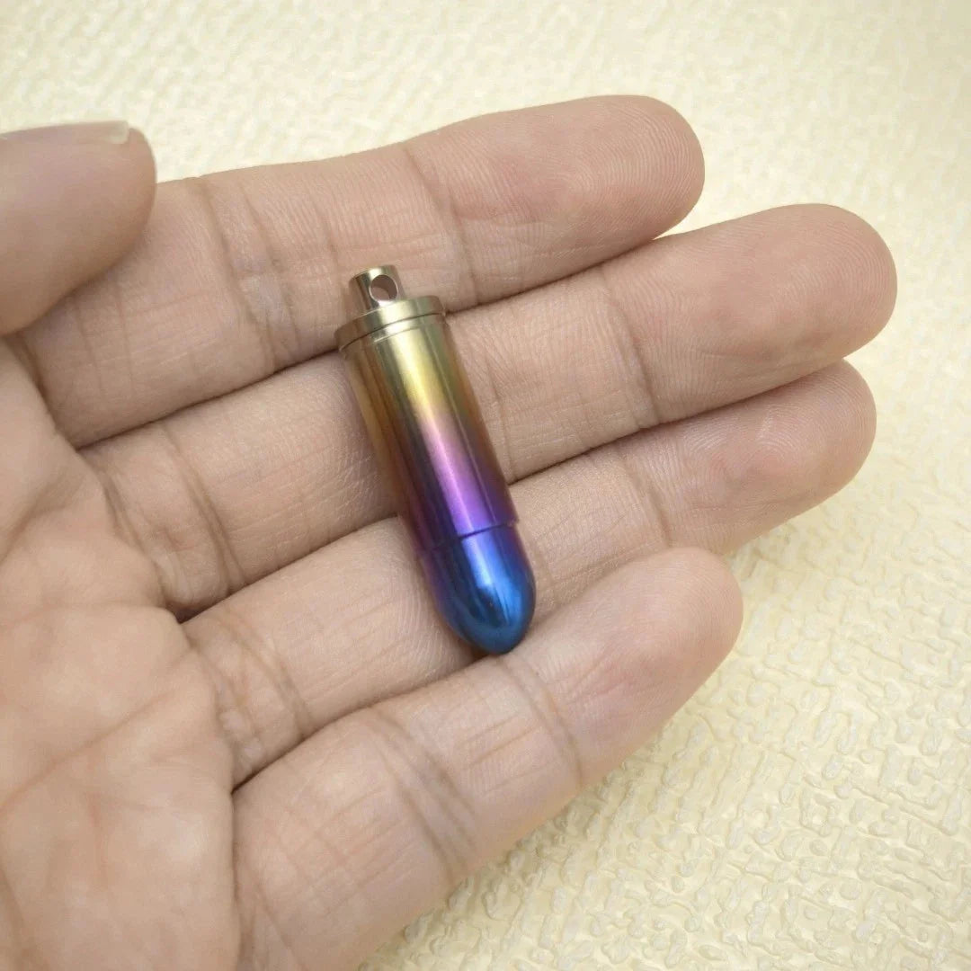 EDC Titanium Alloy Pill Case Container Portable Waterproof Box Keychain Pendant 07FC0E-D4 - KOEEK [8]