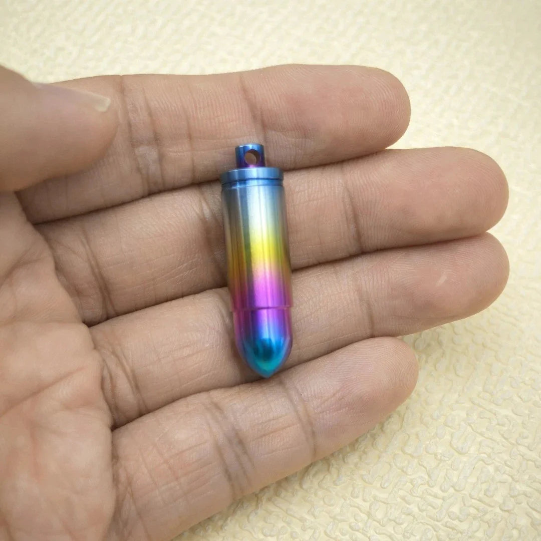 EDC Titanium Alloy Pill Case Container Portable Waterproof Box Keychain Pendant 07FC0E-D4 - KOEEK [9]