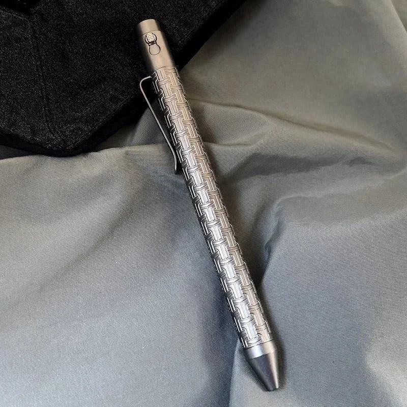 EDC Titanium Alloy Pocket Ballpoint Pen Signature Writing Pen Business Office 07FC0E-D4 - KOEEK [3]