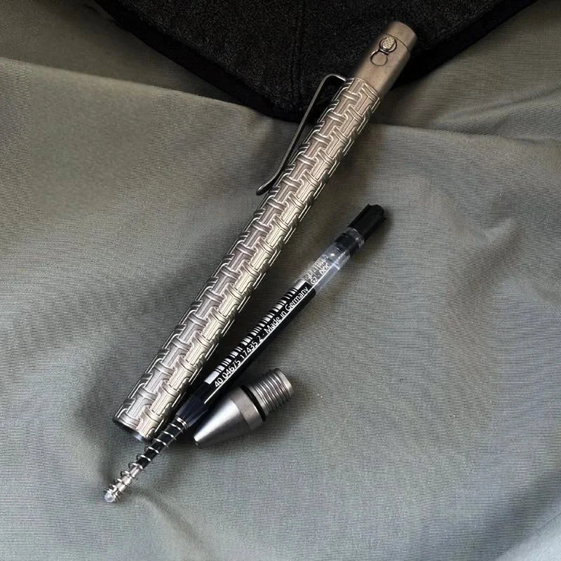 EDC Titanium Alloy Pocket Ballpoint Pen Signature Writing Pen Business Office 07FC0E-D4 - KOEEK [4]
