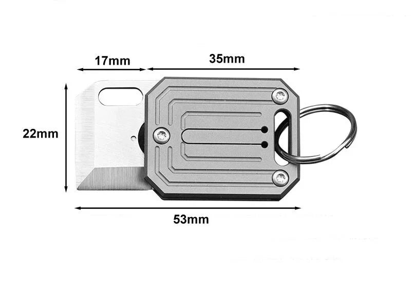 EDC Titanium Alloy Pocket Folding Knife Cutter Opener Mini Multi Tools Key chain 07FC0E-D4 - KOEEK [3]