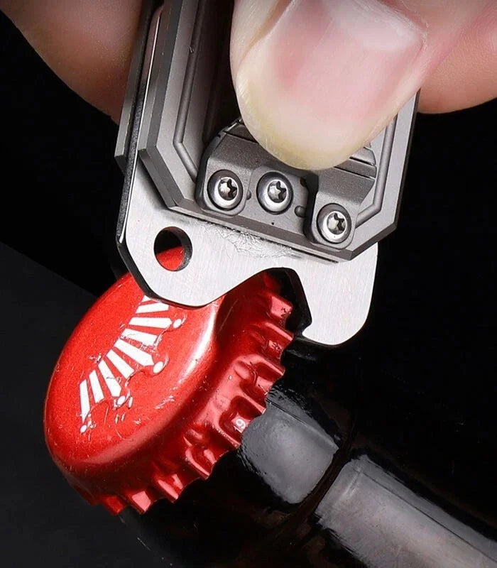 EDC Titanium Alloy Pocket Folding Knife Cutter Opener Mini Multi Tools Key chain 07FC0E-D4 - KOEEK [4]