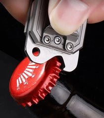EDC Titanium Alloy Pocket Folding Knife Cutter Opener Mini Multi Tools Key chain 07FC0E-D4 - KOEEK [4]