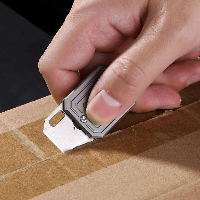 EDC Titanium Alloy Pocket Folding Knife Cutter Opener Mini Multi Tools Key chain 07FC0E-D4 - KOEEK [5]