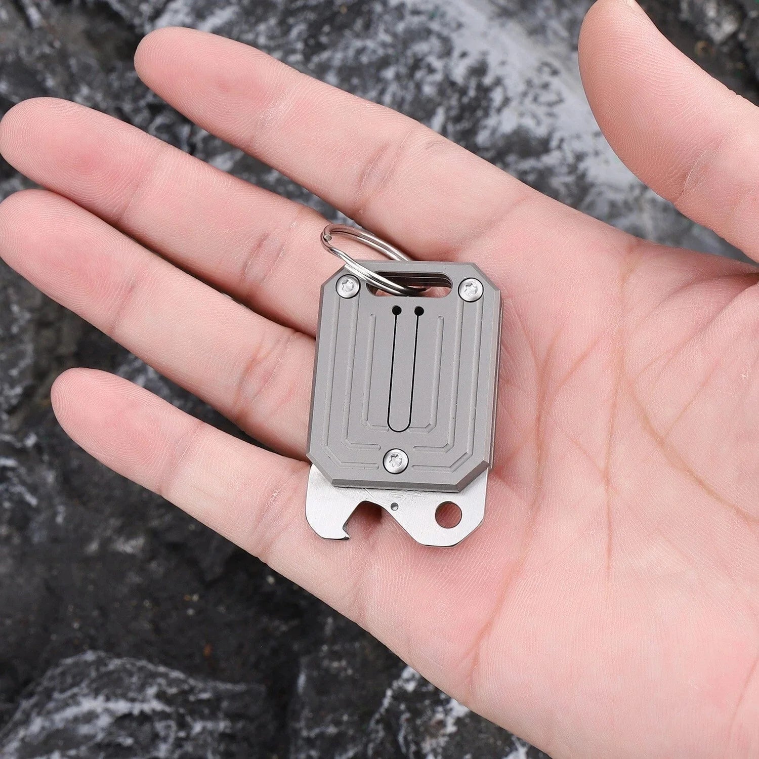 EDC Titanium Alloy Pocket Folding Knife Cutter Opener Mini Multi Tools Key chain 07FC0E-D4 - KOEEK [6]