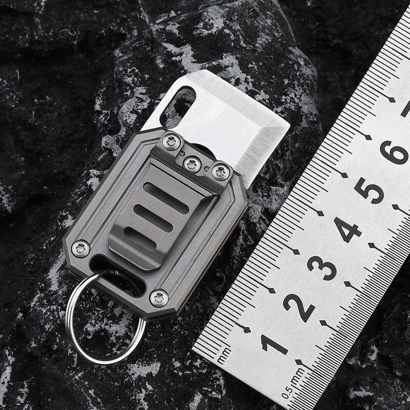 EDC Titanium Alloy Pocket Folding Knife Cutter Opener Mini Multi Tools Key chain 07FC0E-D4 - KOEEK [7]