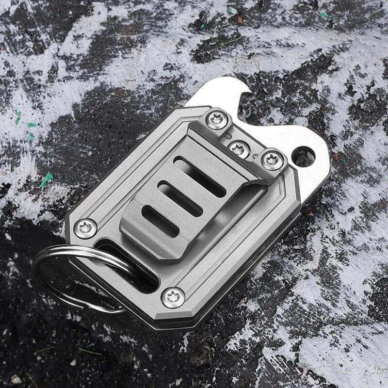 EDC Titanium Alloy Pocket Folding Knife Cutter Opener Mini Multi Tools Key chain 07FC0E-D4 - KOEEK [8]
