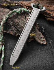 EDC Titanium Alloy Pry Bar Crowbar Ruler Portable Outdoor Camping Multi Tools 07FC0E-D4 - KOEEK [4]