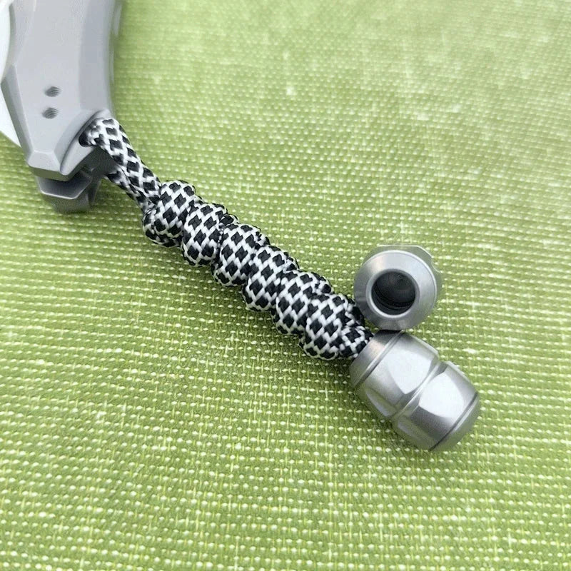 EDC Titanium Alloy Removable Knife Lanyard Bead Parachute Pendant DIY Keychain 07FC0E-D4 - KOEEK [10]