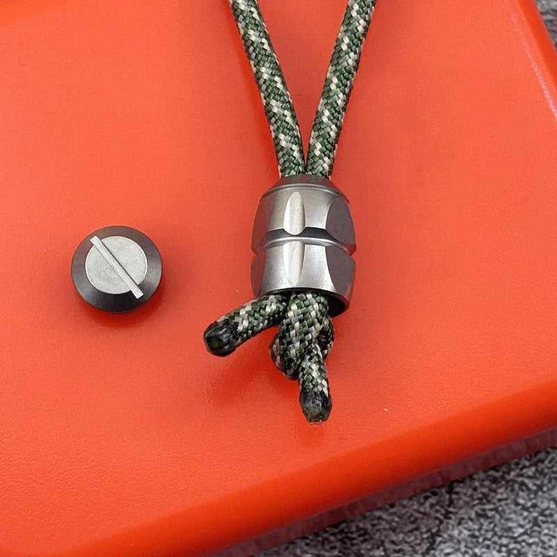 EDC Titanium Alloy Removable Knife Lanyard Bead Parachute Pendant DIY Keychain 07FC0E-D4 - KOEEK [7]