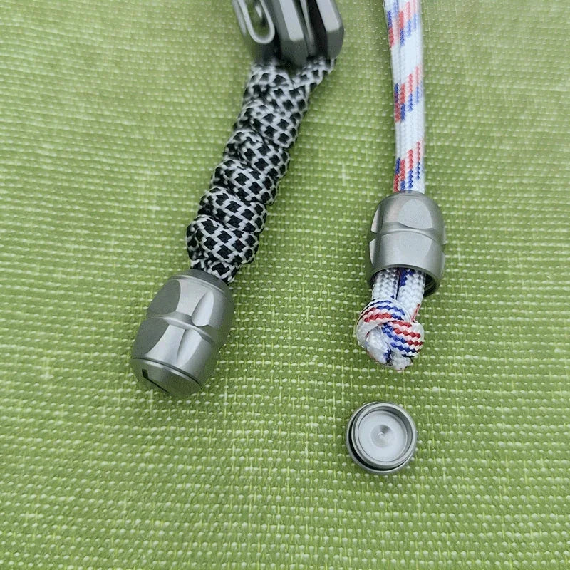 EDC Titanium Alloy Removable Knife Lanyard Bead Parachute Pendant DIY Keychain 07FC0E-D4 - KOEEK [9]