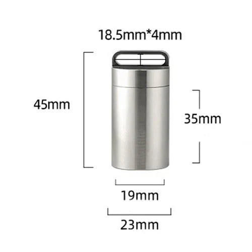 EDC Titanium Alloy Waterproof Pill Case Capsule Seal Container Storage Box 07FC0E-D4 - KOEEK [4]
