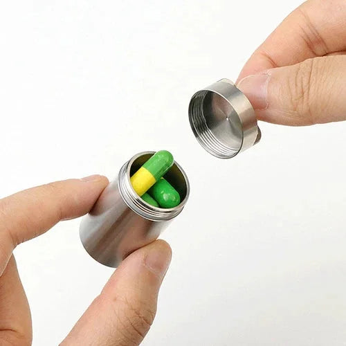 EDC Titanium Alloy Waterproof Pill Case Capsule Seal Container Storage Box 07FC0E-D4 - KOEEK [5]