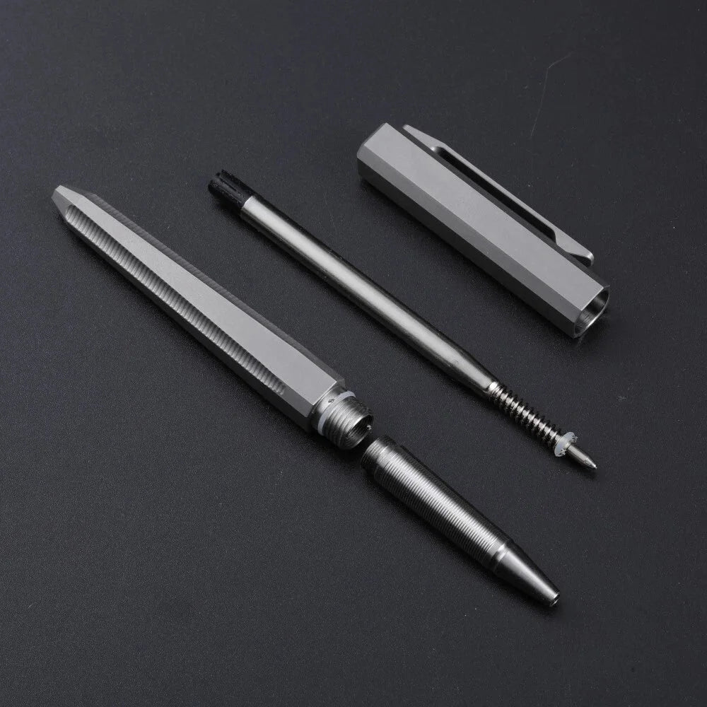 EDC Titanium Ballpoint Pen Multifunctional Pocket Pen Office Business Writing 07FC0E-D4 - KOEEK [3]