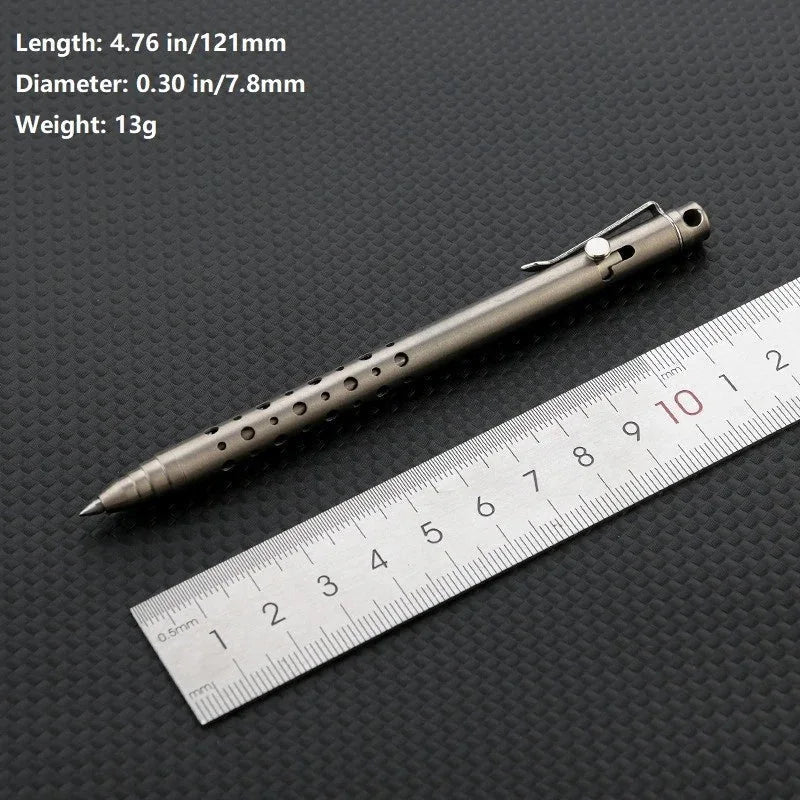 EDC Titanium Ballpoint Pen Signature Writing Pocket Pen Outdoor Business Office 07FC0E-D4 - KOEEK [4]