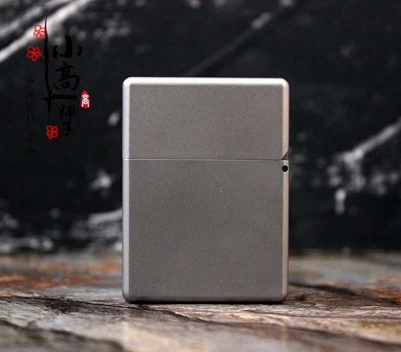 EDC Titanium Cigar Lighter Shell Heavy Square Box Windproof Kerosene Lighters HQ 07FC0E-D4 - KOEEK [10]