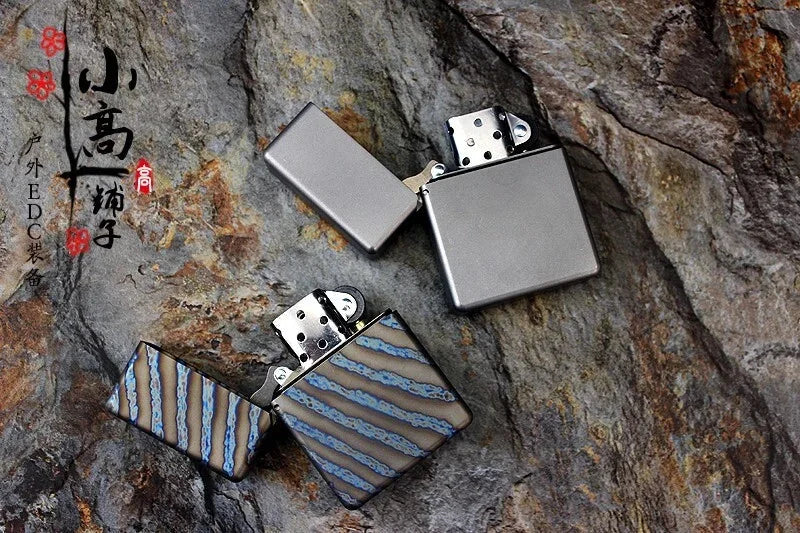 EDC Titanium Cigar Lighter Shell Heavy Square Box Windproof Kerosene Lighters HQ 07FC0E-D4 - KOEEK [5]