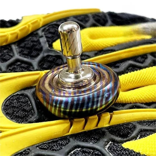 EDC Titanium Damascus Spinning Top Multicolor Desktop Fidget Toy Gyro Gyroscope 07FC0E-D4 - KOEEK [6]