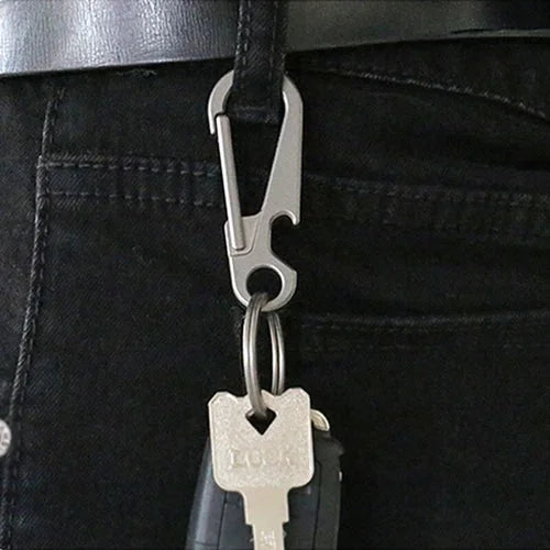 EDC Titanium Keychain Carabiner Climbing Buckle Connector Opener Outdoor Tool EDC - KOEEK [6]