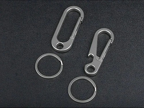 EDC Titanium Keychain Carabiner Climbing Buckle Connector Opener Outdoor Tool EDC - KOEEK [9]
