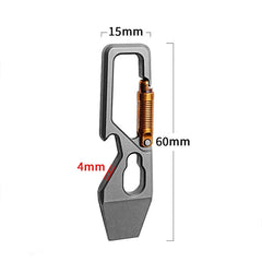 EDC Titanium Keychain Multi Tools Pry Bar Crowbar Bottle Opener with Carabiner 07FC0E-D4 - KOEEK [2]