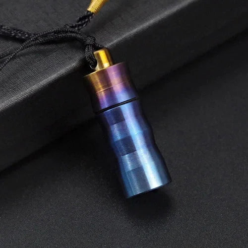 EDC Titanium Pill Case Container Portable Waterproof Box Keychain Pendant 07FC0E-D4 - KOEEK [2]