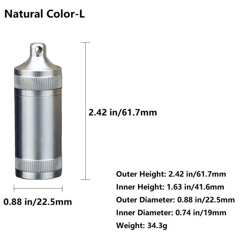 EDC Titanium Pill Holder Case Organizer Container Portable Waterproof Keychain 07FC0E-D4 - KOEEK [10]